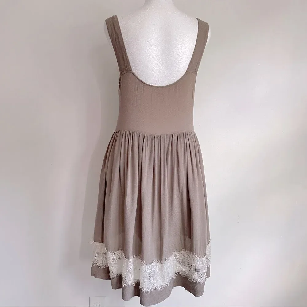 Free People Taupe Georgia Lace Dress Women’s Size 8